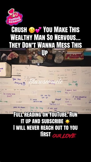 Crush 🥴💕 You Make This Wealthy Man So Nervous…They Don’t Wanna MessThis Up Full reading on YouTube. Run it up and subscribe ☀️ I will never reach out to you first. Help remove ads from my subliminal channel. I need 1k subscribers (Rose Body Frequency) Take a peek at my Linktree