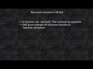 Recursion Function in Visual Basic .Net | Recursion Function in VB.Net with example in Visual Studio