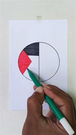 رسمت علم دولة عربية 💪 😍 رسمت علم فلسطين #رسم #palestine #art #israel #indonesia #shorts