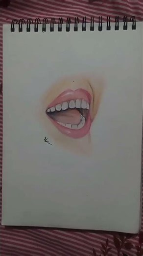 draw a realistic mouth 👄 artwork #@drawwithvarsha