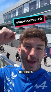 rooting for his club 🇫🇷 Pierre is ready for tonight's Champions League final 🏆 #f1 #alpinef1 #pierregasly #psg #championsleague