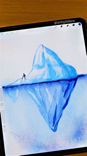 Simple Glaciers 🧊 #procreate #art #shorts #watercolor