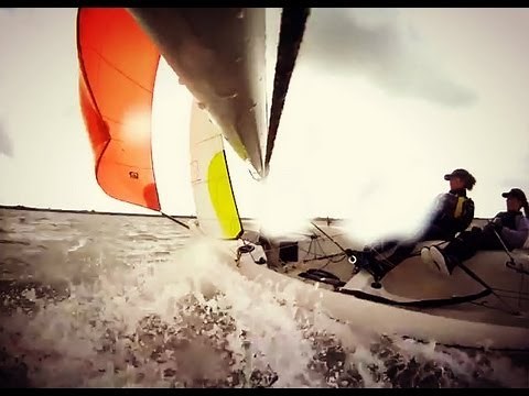 RS Feva sailing 20-35 Knots- GoPro