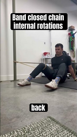 Banded hip internal rotation in closed chain