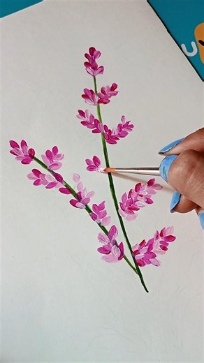 easy flower painting 🖌️🌿#shorts #paintingtutorial #flowerart