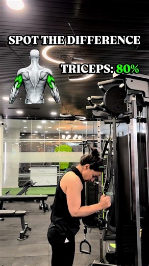 Single arm pushdown = better tricep isolation 🔥One side at a time, full control, max contraction.