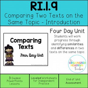 RI.1.9 - Comparing Two Texts on the Same Topic (Introduction)