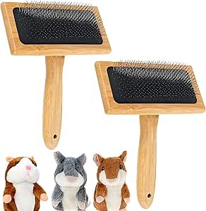 2 Pcs Wool Carders, Wool Carding Comb, Wool Carding Brushes with Bamboo Handle Multipurpose Hand Wool Brushes Professional Needle Felting Brushes for Wool Coat Felt Rug Tassel Dog Hair, 4.7 x 6.3 in