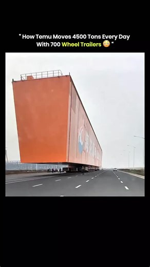 Detailed Clips on Instagram: "Temu uses massive 700 wheel trailers to move more than 4500 tons of goods every single day. These trailers are designed to carry heavy and oversized loads like factory machines and construction parts. With advanced load balancing and precise route planning, this system makes large-scale transport more efficient and safe. . . . . #china #temu #industries #technology #innovation #tech #fyp"