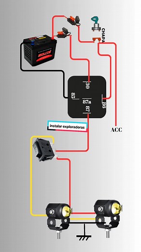 Instalación de luces LED exploradoras con relay e interruptor de 3 posiciones