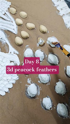 create 3D peacock feathers #viral #art #3dart #shorts