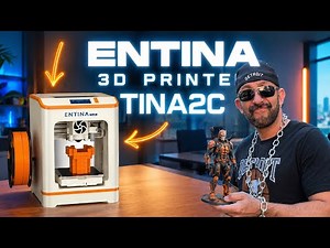 Entina 3D Printer Tina2C - WiFi | TF Card | USB | Fully Assembled | Unbox & Print, 0.04mm Precision