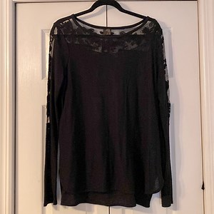 Free People: Large Floral Lace layering shirt. Sheer material.