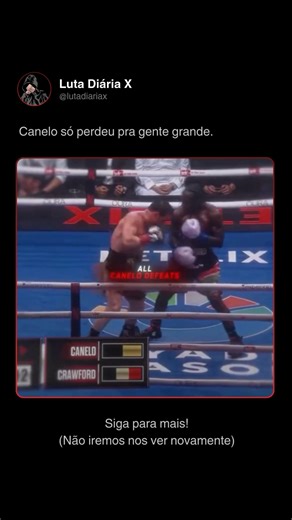 BOXE • MMA • UFC on Instagram: "As derrotas de Canelo: um atestado de coragem 👑🔥 Muitos apontam as perdas no cartel de Canelo Álvarez, mas esquecem de olhar para quem está do outro lado do ringue: ✔️ Floyd Mayweather – maior gênio tático da era moderna ✔️ Dmitry Bivol – campeão invicto e tático no peso meio-pesado ✔️ Erislandy Lara & Gennadiy Golovkin (primeira luta) – decisões apertadas que poderiam ter ido para qualquer lado A verdade é essa: Canelo nunca fugiu de ninguém. Pelo contrário — e