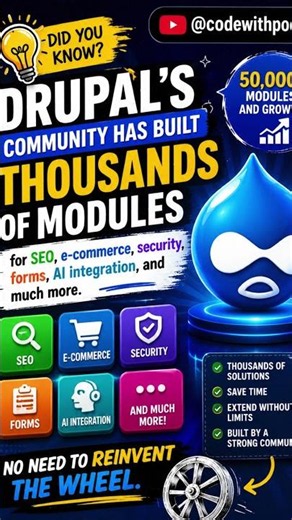 🔥 Drupal Has 50,000+ Modules! 🤯 #webdevelopment #laravel