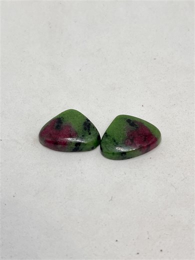 Natural Ruby Zoisite Gemstone Pair, Pear Shape, Red Green Cabochon Making Jewelry - Etsy