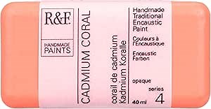 R&F Artist Encaustic Paint, Cadmium Coral, 40 ml