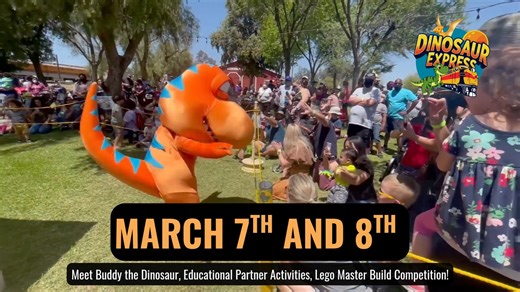 Hop on Board for the Dinosaur Express at Southern California Railway Museum, featuring “Buddy” from the PBS SoCal KIDS Show “Dinosaur Train” — plus a brand-new Lego Masterbuild Competition! Southern California Railway Museum is excited to announce the return of the Dinosaur Express, a unique, outdoor, interactive experience created in partnership with PBS. Buddy the Dinosaur will be at the Museum to meet his fans and highlight his favorite topics of Paleontology, Science, Technology, Engineering