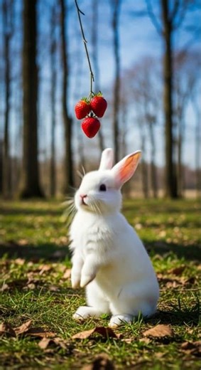 Make a strawberry tree for the little rabbit. Easy DIY craft #DIY #Crafts #StrawberryTree