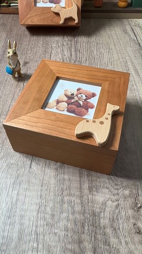 One Tiny Shop on Instagram: "Premium Wooden Jewelry Music Box with Photo Frame and Animal Magnets Available now on www.onetinyshop.com Order now to get two complimentary wooden animal fridge magnets!😍😍"