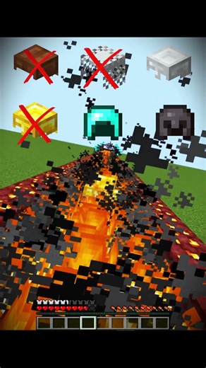 Minecraft Armor Fire Challenge 🔥 | Which Armor Survives the Fire Obstacle?#shorts