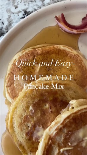 Homemade Pancake Mix 🥞 Tyler wanted pancakes this morning so I made a fresh batch of my mix to make them! It's so easy and I keep the batch in a big jar to use whenever we want them! This is just a basic pancake mix recipe and I didn't add sourdough starter to this one. I have another recipe I'm going to use for that! It's also refined sugar free since I'm using sucanat. If you can get your hands on some it's amazing for baking/cooking and a complete replacement for refined/cane sugar/light bro