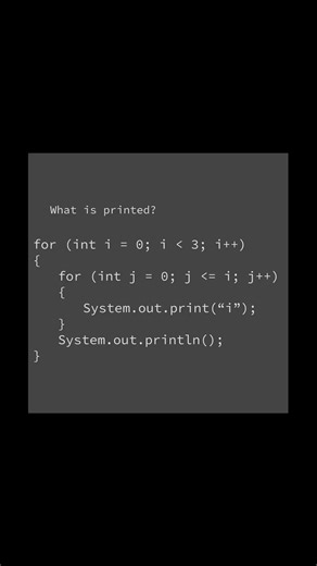 What is printed? 💚 | #computerscience #coding #programming #print #java #loop #learntocode