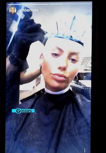 amber rose cut her hair !!