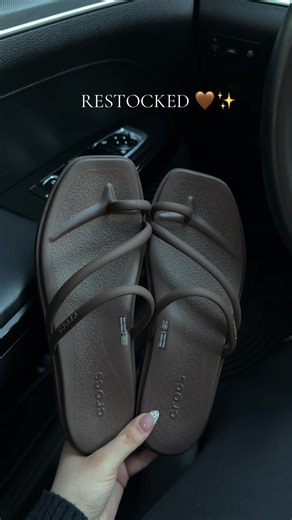 Restock of Crocs Miami Toe Loop Sandals in Coffee Color