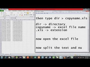 Copy file name into excel with cmd