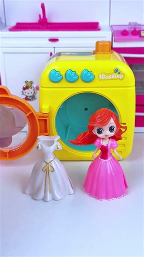 ASMR Toy Frozen Elsa & Washing Machine Set | Satisfying Toy Play with Simba ASMR #shorts