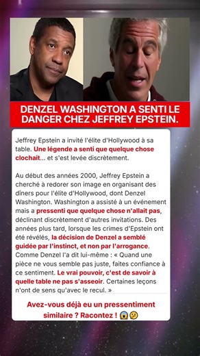 Denzel Washington refuse Epstein