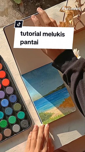 Tutorial Melukis Pantai dengan Watercolor