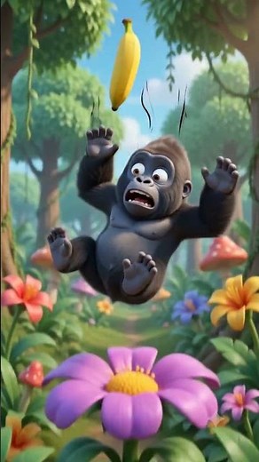 Silliest Gorilla Ever! 🍌 Watch Him Go! #Shorts #KidsCartoon #kidscartoons #3danimation