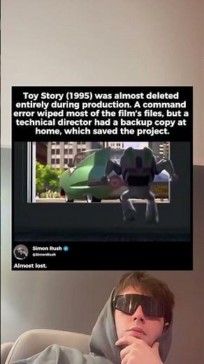 Toy Story (1995) was almost deleted entirely during production. A command error wiped most of the