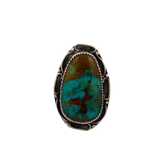 Vintage Navajo Natural Turquoise Ring Blue & Brown | Sterling Silver | Size 7.5 | Unique Handmade Piece - Etsy