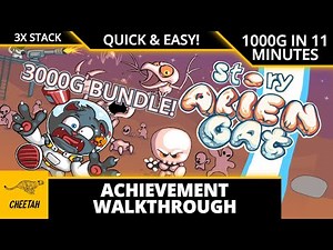 Alien Cat Story - Achievement Walkthrough (1000G IN 11 MINUTES) QUICK & EASY 3000G BUNDLE!