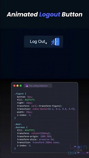 Animated Logout Button with Smooth CSS Effects | #Shorts