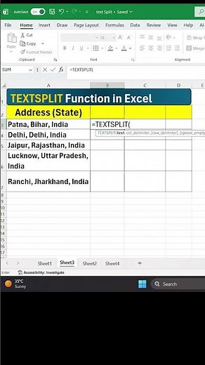 TextSplit Function using Comma, How to Split Text Using Comma