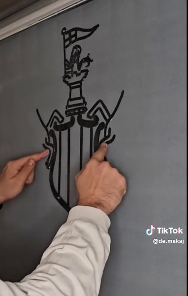 Newcastle United FC logo two hands drawing #NewcastleUnited #newcastle #TheMagpies #twohandsdrawing #demakaj