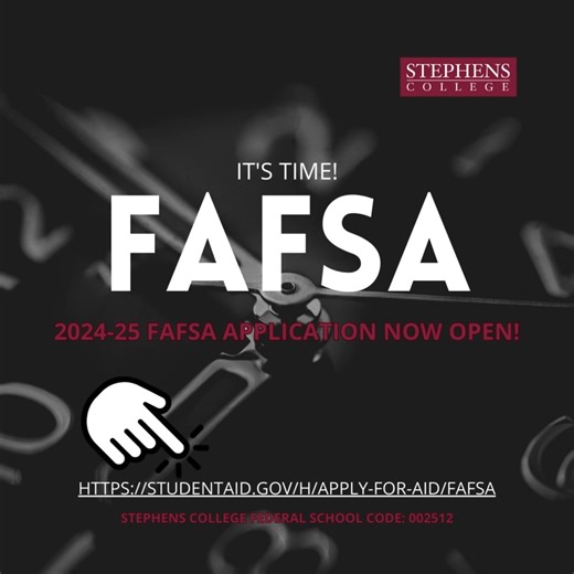 ⌚️💸It's time to fill out that FAFSA! 💸⌚️ Get the ball rolling on your college financial aid package by filling out the 2024-25 FAFSA form as soon as possible. Stephens College federal school code is 002512. More information: https://studentaid.gov/h/apply-for-aid/fafsa #FAFSA #financialaid #payingforcollege #collegelife Federal Student Aid | Stephens College