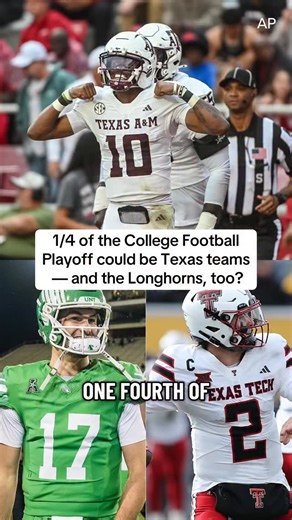 TEXAS TAKEOVER? 🏈 Three Texas teams could make the College Football Playoff — and the Longhorns still have an outside chance, too. #collegefootball #texas #longhorns #aggies #texastech | WFAA