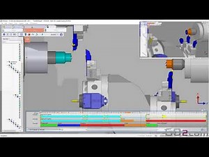 Amazing GO2cam machining simulation on an Index C65 lathe two-spindle 3 turrets