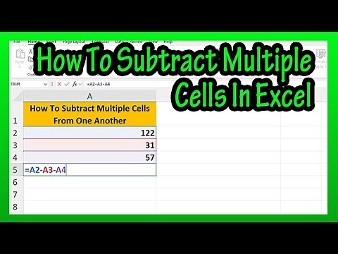 How To Subtract Multiple Cells (From A Cell) In Excel Explained
