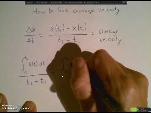 How to find average velocity in calculus