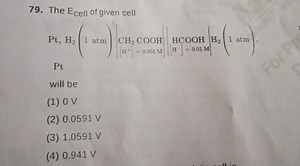Question:Determine the Ecell of the following electrochemical... | Filo