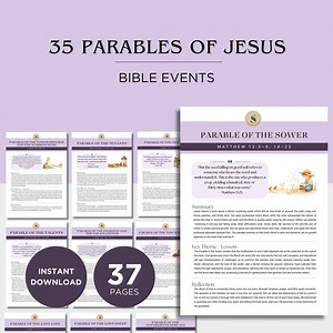 35 Parables of Jesus | Bible Study Guide & Reflections | Teaching of Christ Explained | Printable Christian Devotional PDF | Scripture Study - Etsy