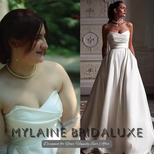 Custom Made Strapless Satin Wedding Dress, A-line Bridal Gown With Sweetheart Neckline, Pockets, Open Back & Long Train - Etsy