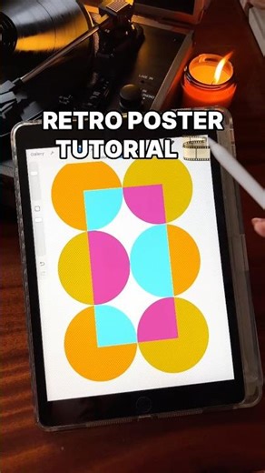 Easy Retro Poster in Procreate 🎞️#procreatetools #digitalartist #artoftheday