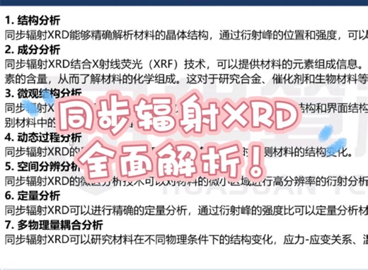 同步辐射XRD,全面解析！